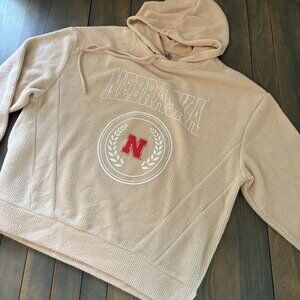 Game Day Couture Nebraska Cornhuskers Layered Knit Hoodie Sweater Women's L (X8)